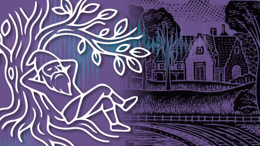 Illustration of Rip Van Winkle and Washington Irving's Sunnyside